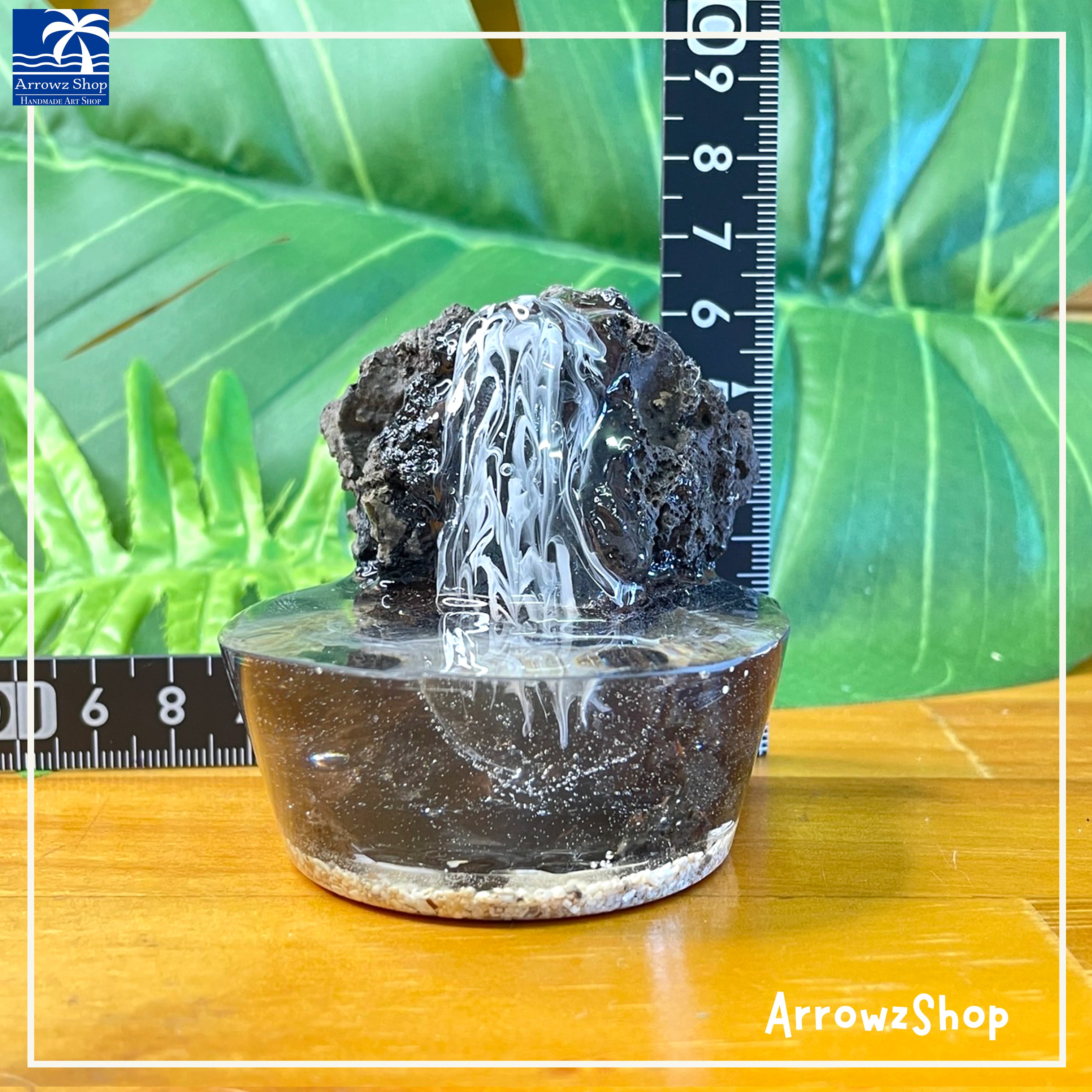 rm13】レジンアート 滝 滝壺 溶岩石 苔テラリウム テラリウム