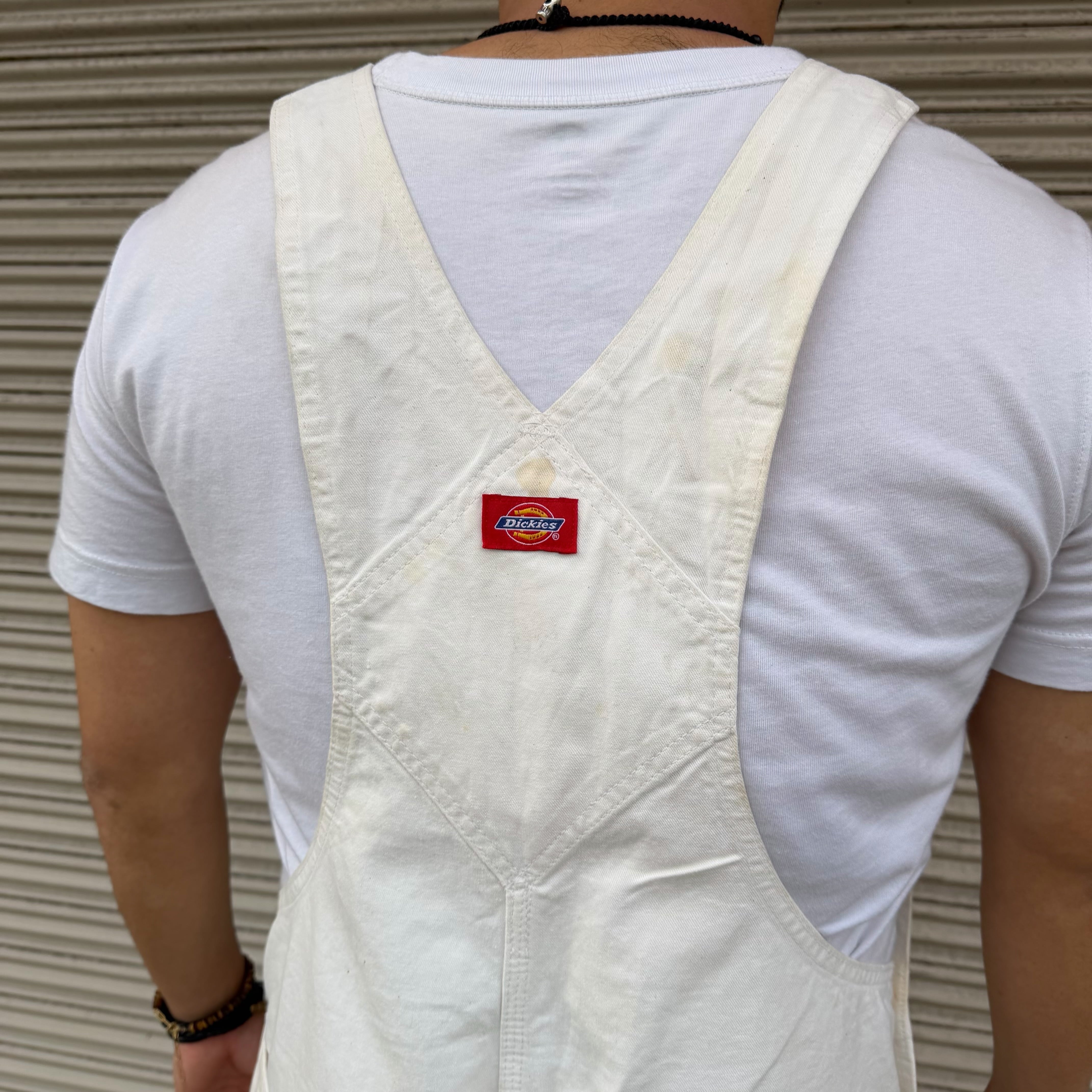 90s Dickies ペインター オーバーオール ワークパンツ ホワイト