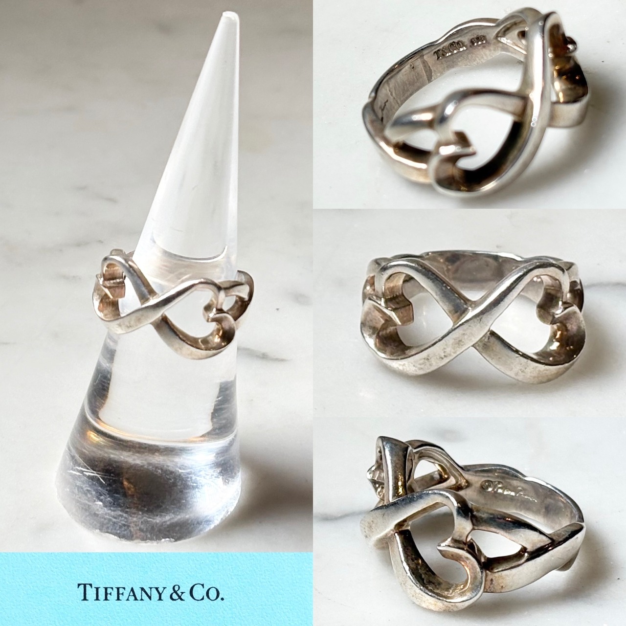 vintage TIFFANY silver “Double Loving Heart” ring designed by Paloma Picasso