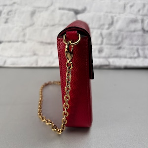 LOUIS VUITTON ルイヴィトン モノグラム・アンプラント レザー ショルダーバッグ 赤 A-13537