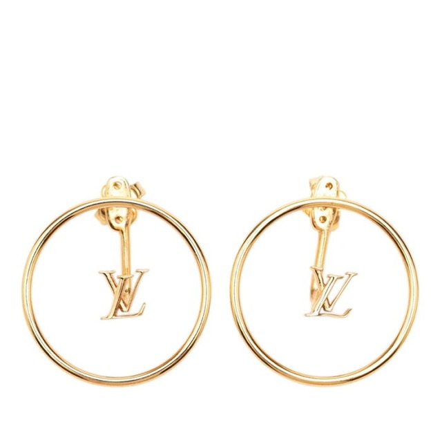 ルイ ヴィトン ブックル ドレイユ LVエクリプス フープ ピアス M00774 ゴールド メッキ レディース LOUIS VUITTON 【中古】