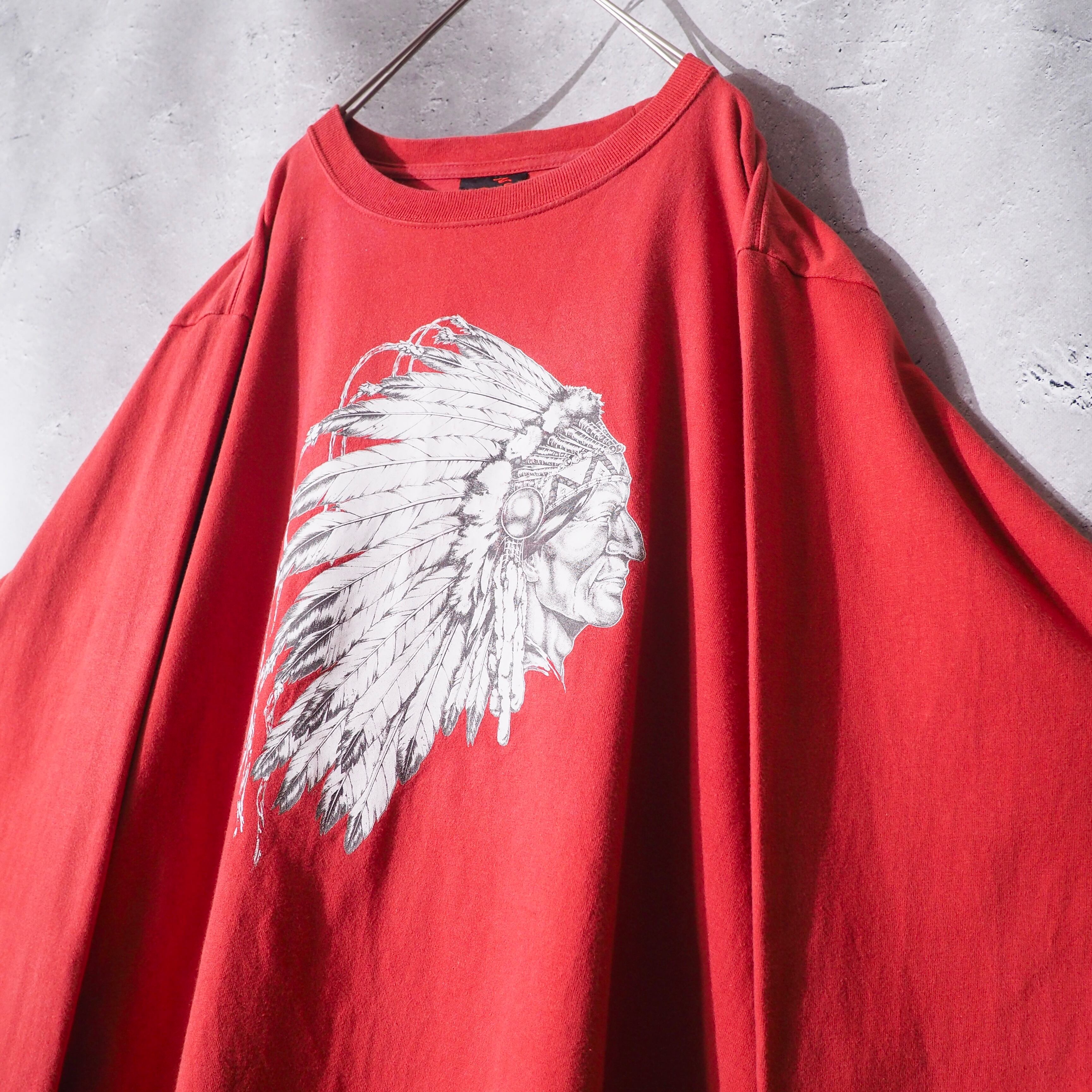 1990s " Real Basic Evolution " Indian Printed Vintage Loose Long Sleeve Tee