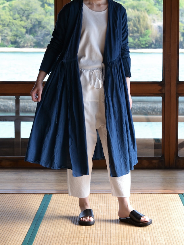 YAECA khadi ｜ラップギャザードレス　琉球藍