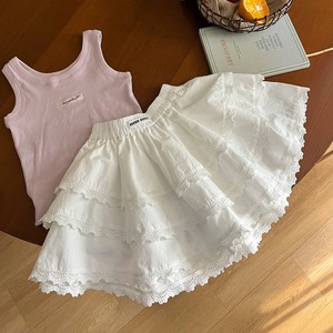 夏波打ちレースティアードスカート