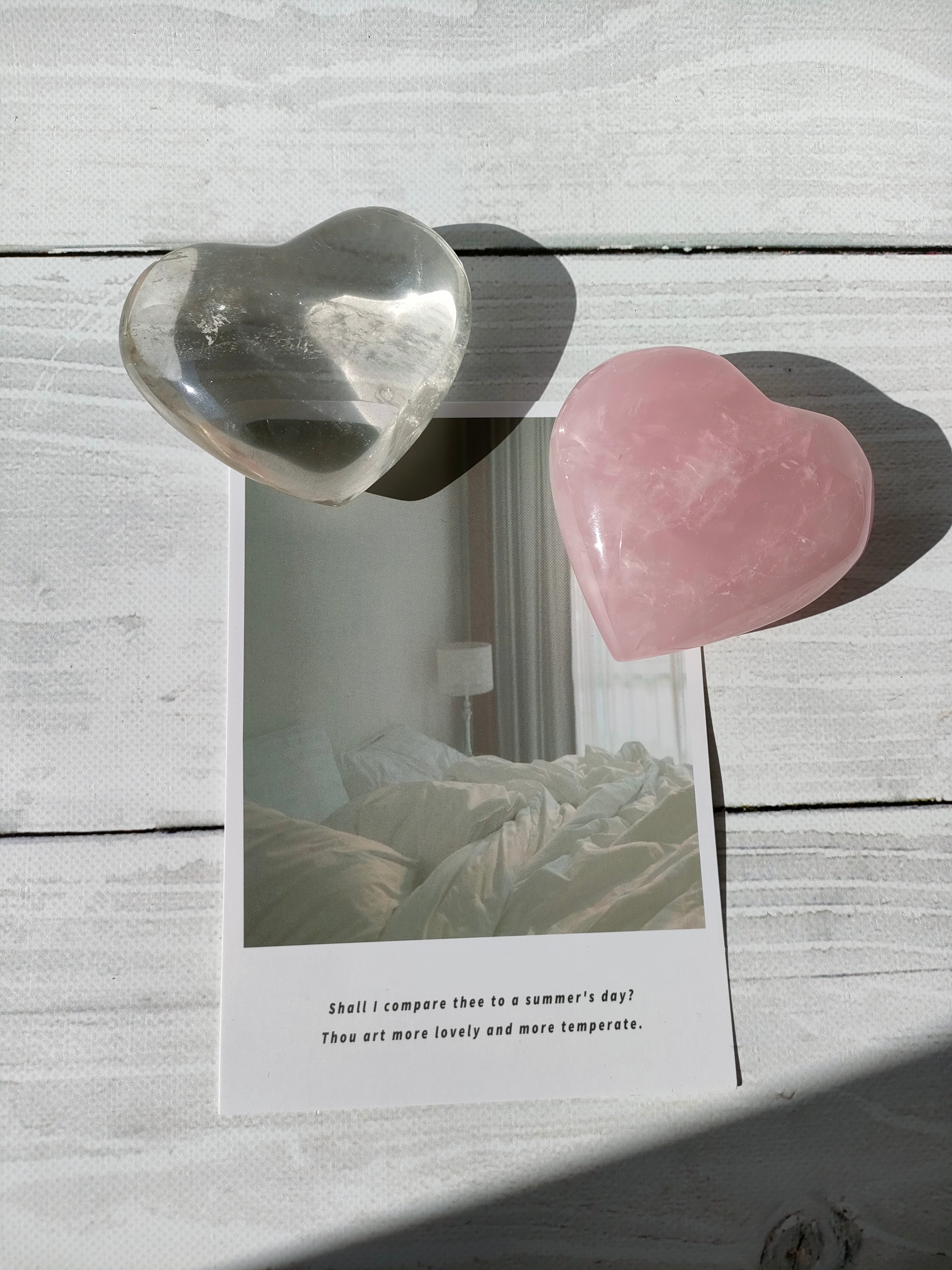 ハート ローズクォーツ・クォーツ