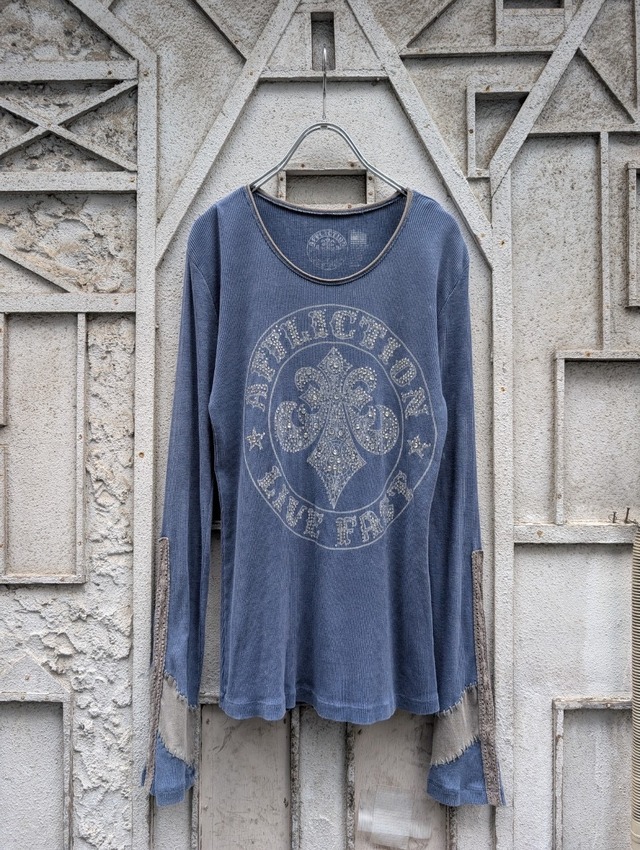 "AFFLICTION" panelled sleeves rhinestone thermal