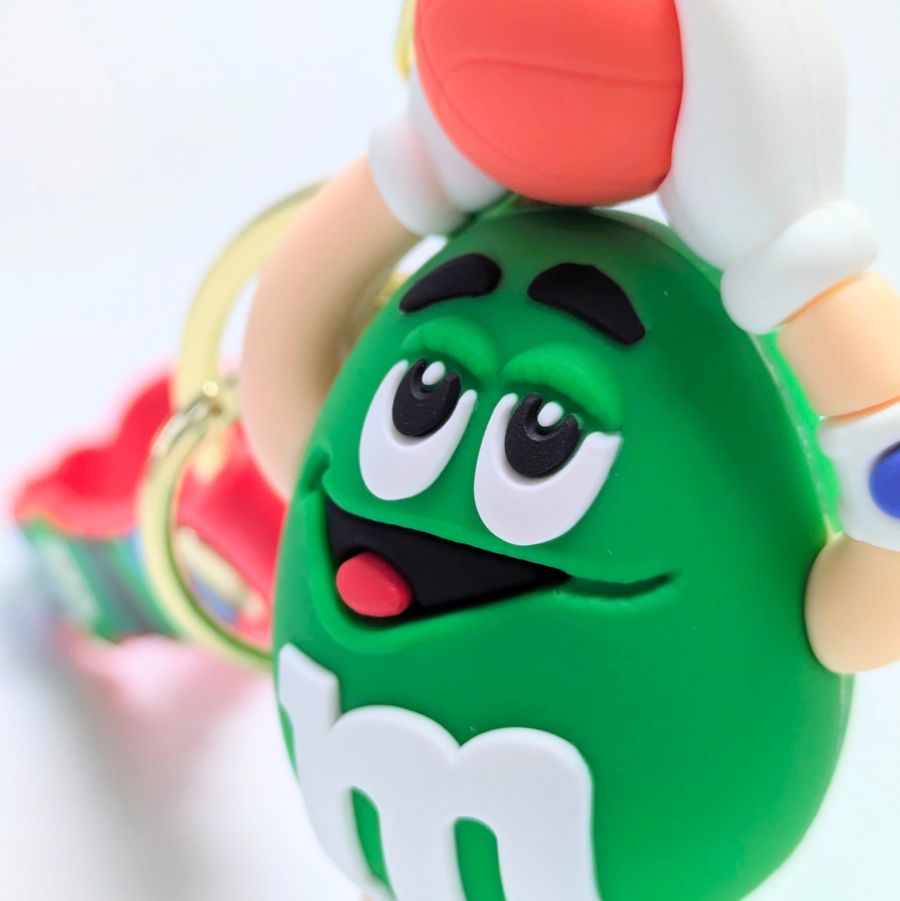 【 m&m's  ( エムアンドエムズ )  】3D Rubber KeyHolder / 3Dラバーキーホルダー バスケットボール / GREEN〚アメリカン雑貨 アメトイ〛