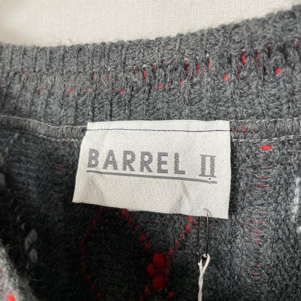 90s BARREL Ⅱ 3Dニット セーター 古着 柄ニット ヴィンテージ USA製