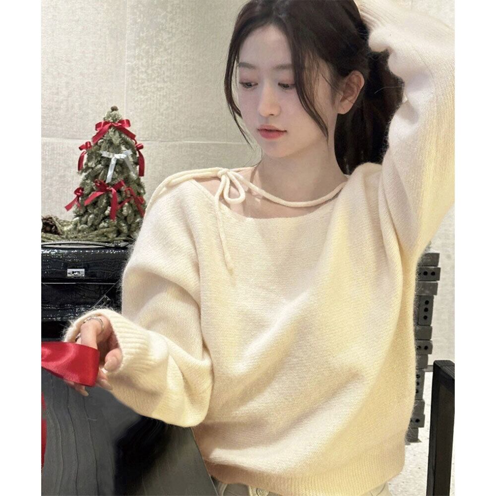 オフショルダー ニット レディース 春秋 韓国 トップス 肩出し おしゃれ 大人 きれいめ かわいい 長袖 前後2way カジュアル 大人可愛い 大人女子