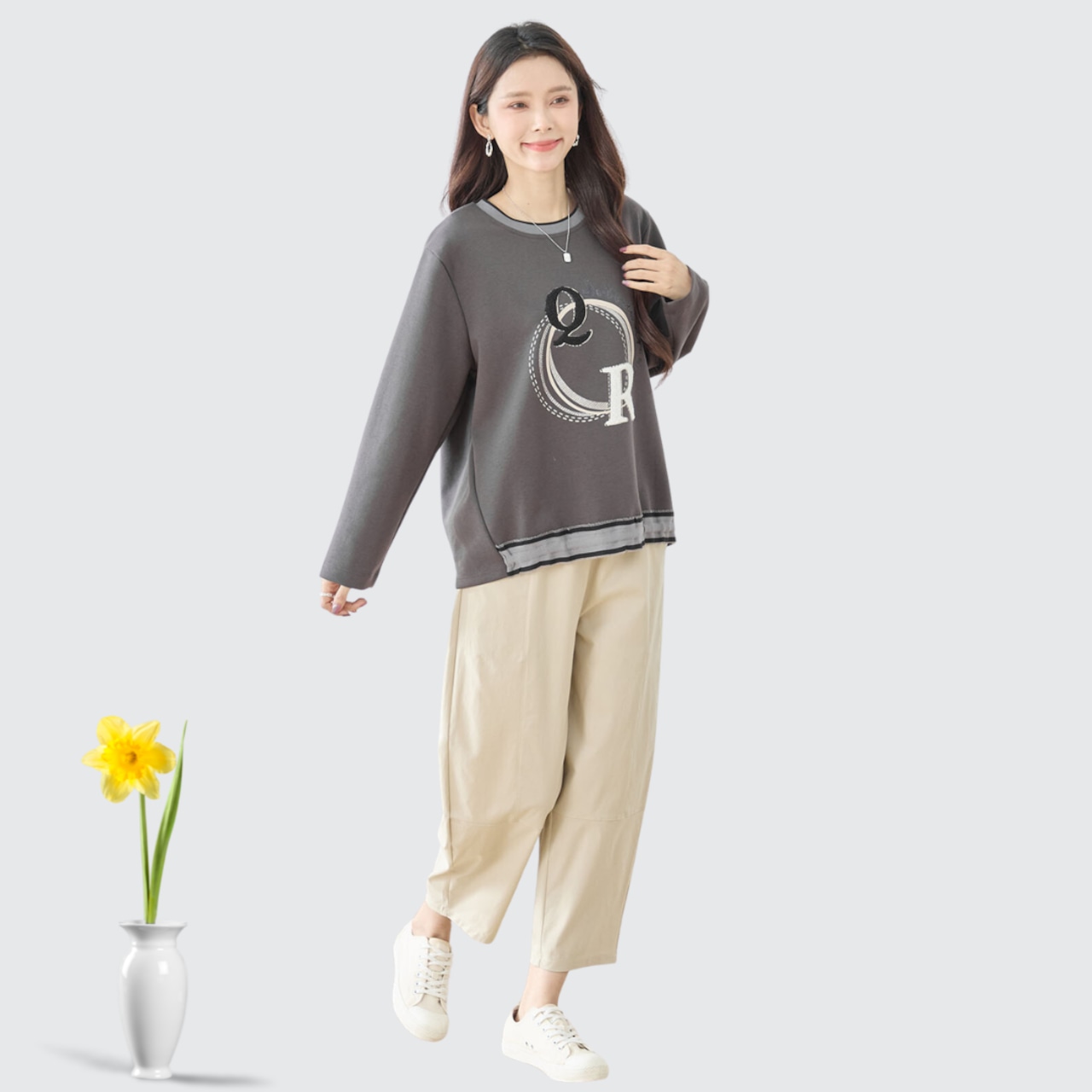 TRUBE タック入りバルーンシルエットパンツ【M~L】ベージュ