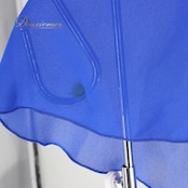 社交ダンス 衣装 スタンダード ラテン ドレス ワンピース レッスンウェア パーティドレス PAPILLON パピヨン 青 ブルー系 シンプル 上品 レッスン用 コスチューム 女性用 衣装 ドレス ビビッドカラー モダンフィーリング 上品デザイン 躍動感 108cm丈 Mサイズ パーティー用 可愛いフリル フロアロング 体型カバー 伸縮性無し ポリエステル製 クラシックスタイル ダンスウェア