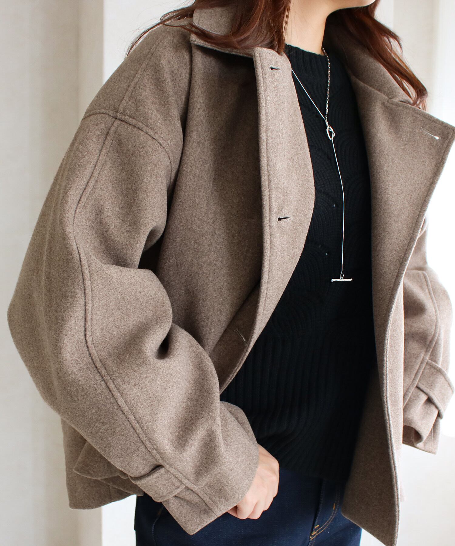 ショート丈スタンドカラーコート | SocialGIRL（ソーシャルガール公式）