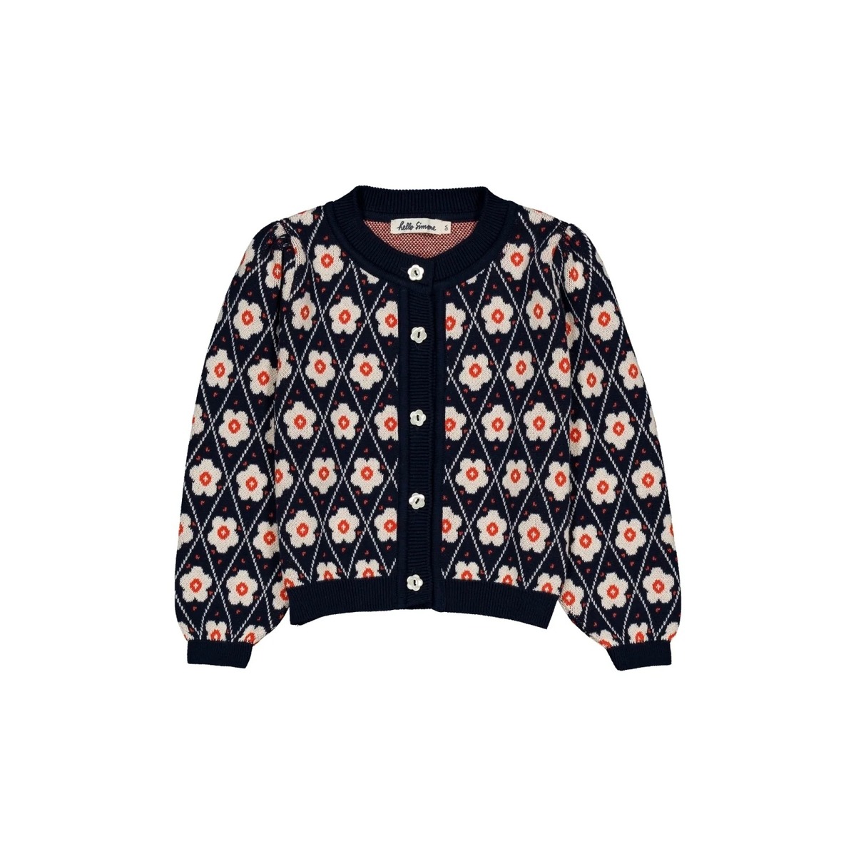 Hello Simone/LISON CARDIGAN NAVY FLOWER | こどもふく &/warm