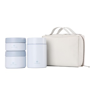 【在庫処分】SANTECO 真空断熱スープランチセット 1050ml ランチジャー保温弁当箱 スプーン 専用バッグ付 オシャレ 男女兼用 ピクニック 部活用 (クラウドブルー 1050ml)