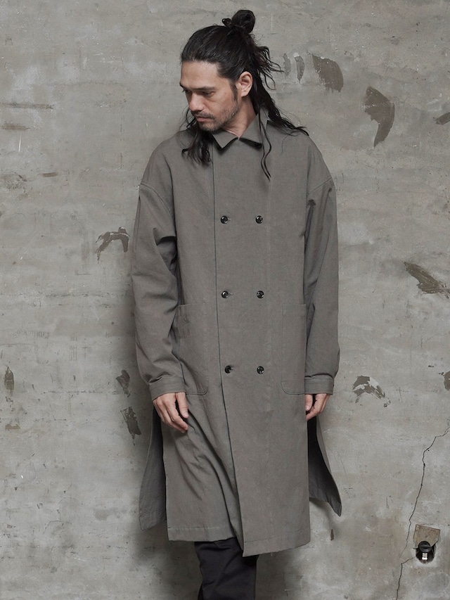 EGO TRIPPING (エゴトリッピング) 50' DOUBLE BUTTON SHOPCOAT poplin フィフティーズボタンショップコートポプリン / GRAY 613901-03