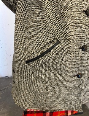 60's black tweed coat