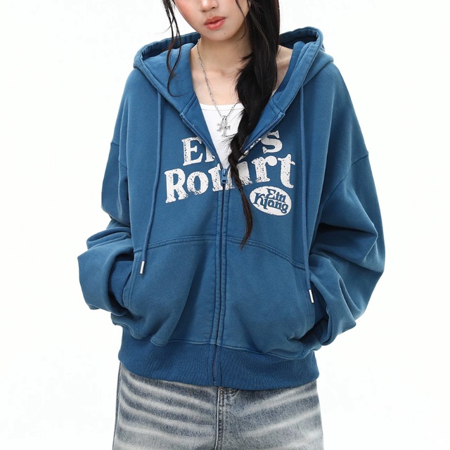 vintage logo color zip-up hoodie　ヴィンテージロゴカラージップパーカー　J2152