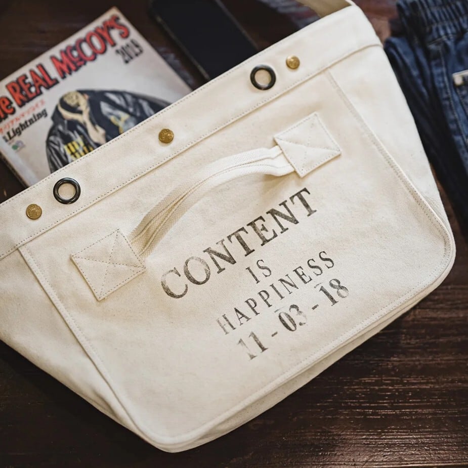 White Canvas Messenger Bag / ホワイト キャンバス メッセンジャー