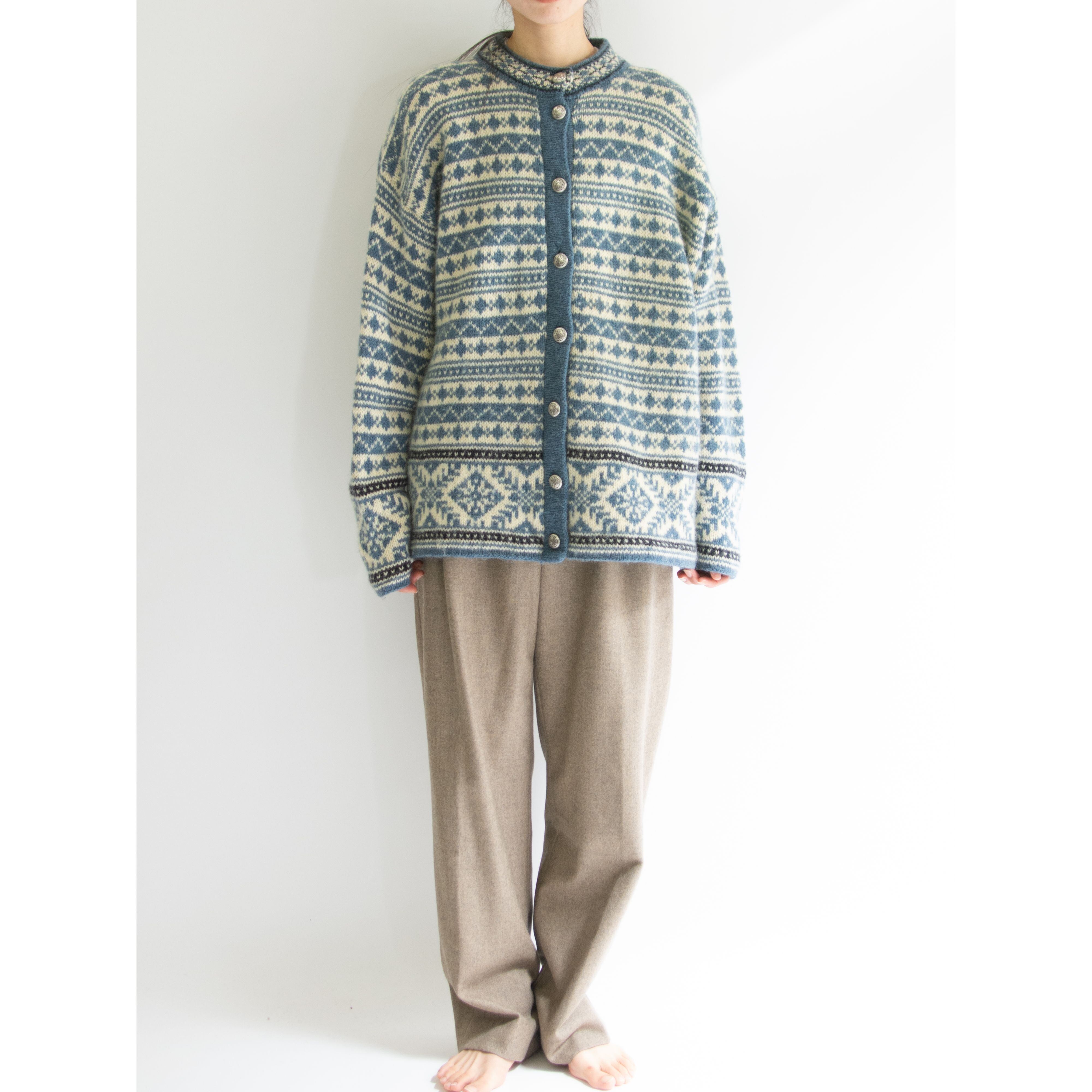 【L.L.Bean】Made in U.S.A. Wool-Nylon Fair Isle Cardigan（エルエルビーン アメリカ製ウールナイロンフェアアイルカーディガン セーター）