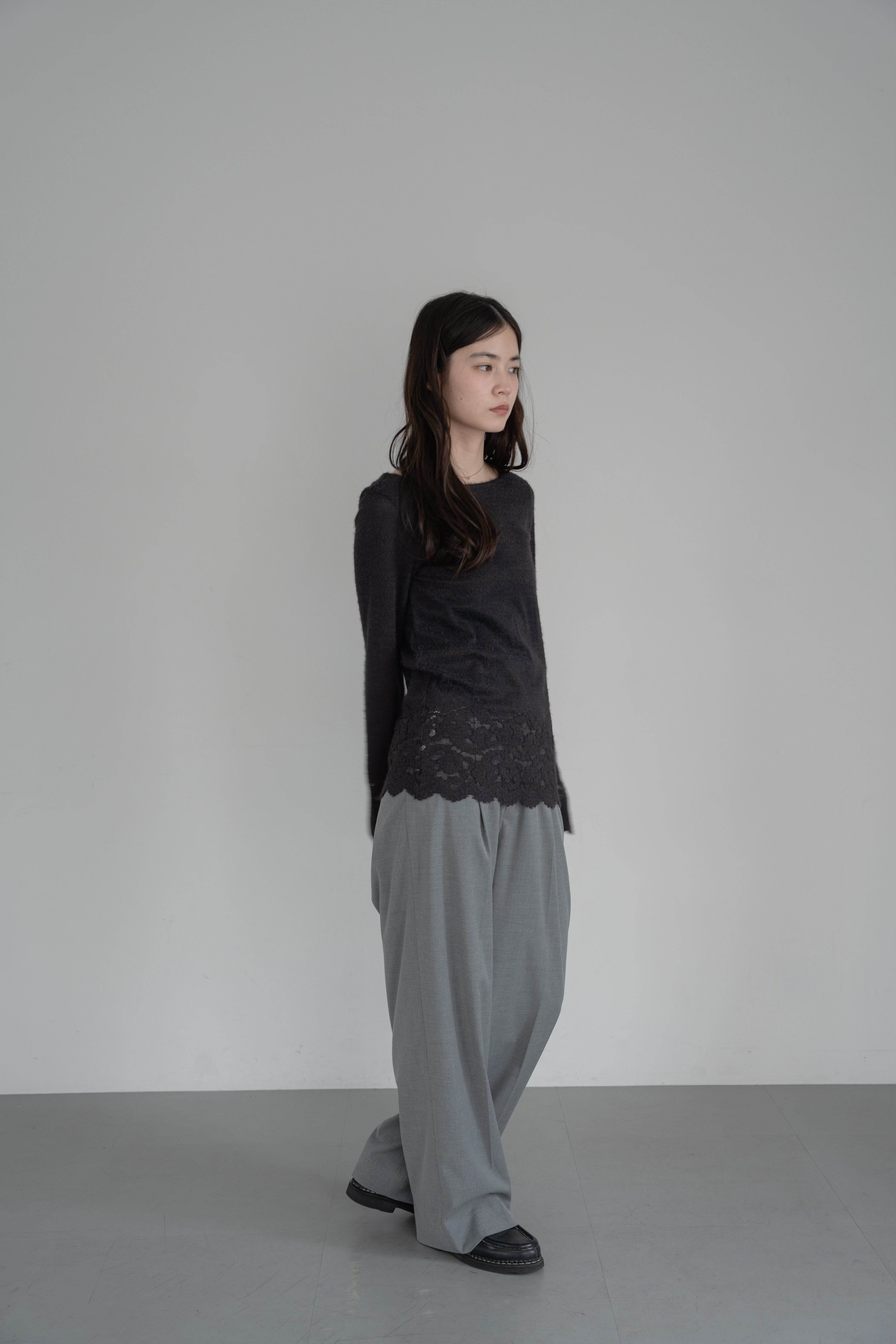 shell button slacks pants | philme