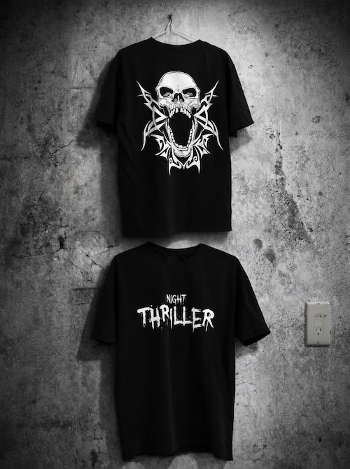 【NEW】THRILLER NIGHT 『ガーメントダイTシャツ（ブラック× ホワイト)』