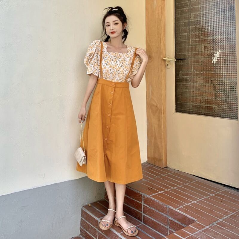 スカート サマーフローラルシャツ カジュアル 夏物 花柄 1号婦人17726450518
