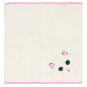 うちのこメイト 猫の毛並み ハンカチ【 白猫(ホワイト）】 今治タオル ハンカチ 日本製 ねこ