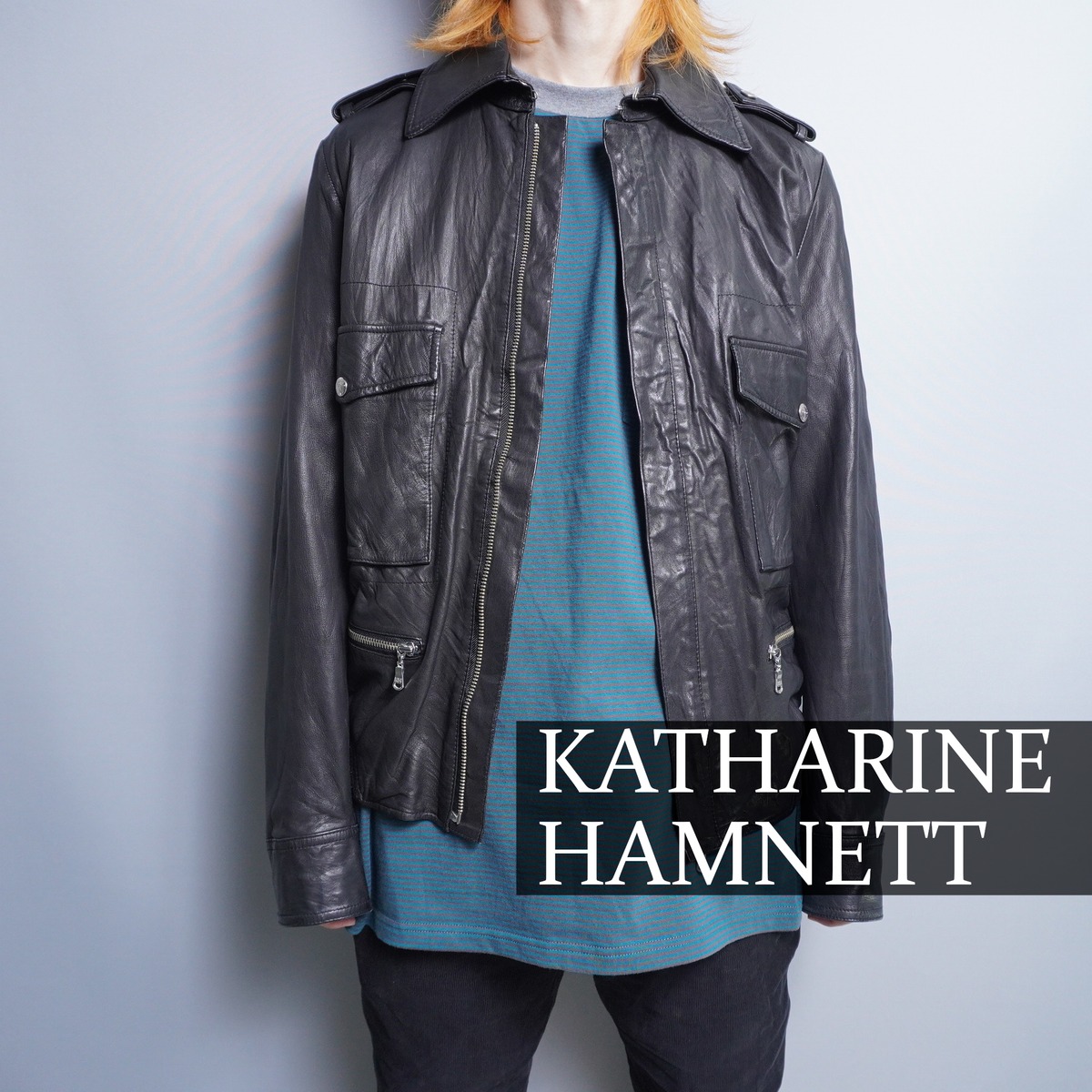 KATHARINE HAMNETT キャサリンハムネット レザージャケット 羊革-