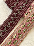 輸入デザインブレード フランス イエローグリーン／ボルドー  30mm  50cm／カット単位 カルトナージュ デコレーション材