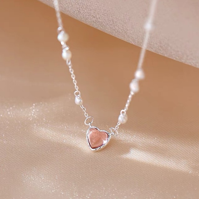 ネックレス かわいい ピンク ハート ペンダント