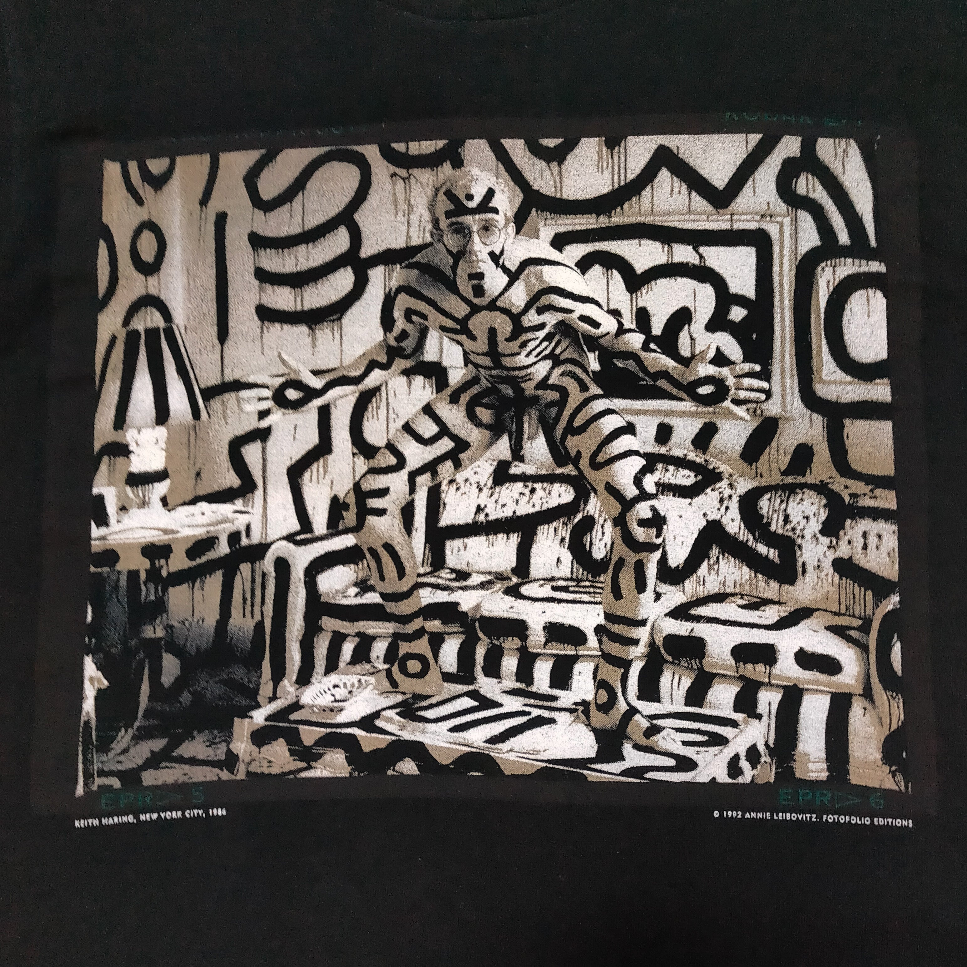 90s keith haring annie leibovitz Tシャツ　XL