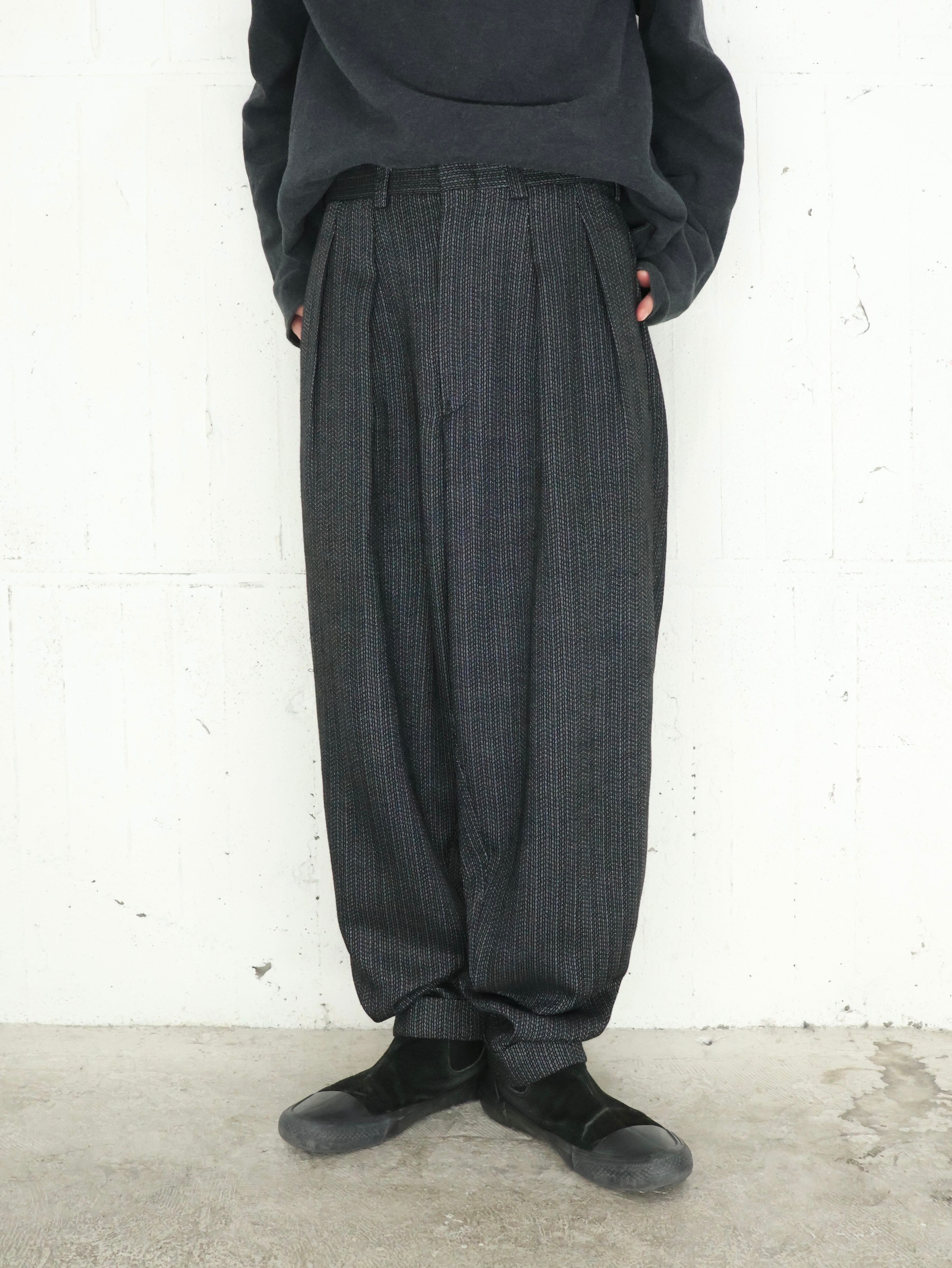 古着 90s SAVANE 3タック ワイド スラックス ブラック パンツ 黒 メンズ 古着 90s SAVANE 3タック ワイド スラックス ブラック パンツ 黒