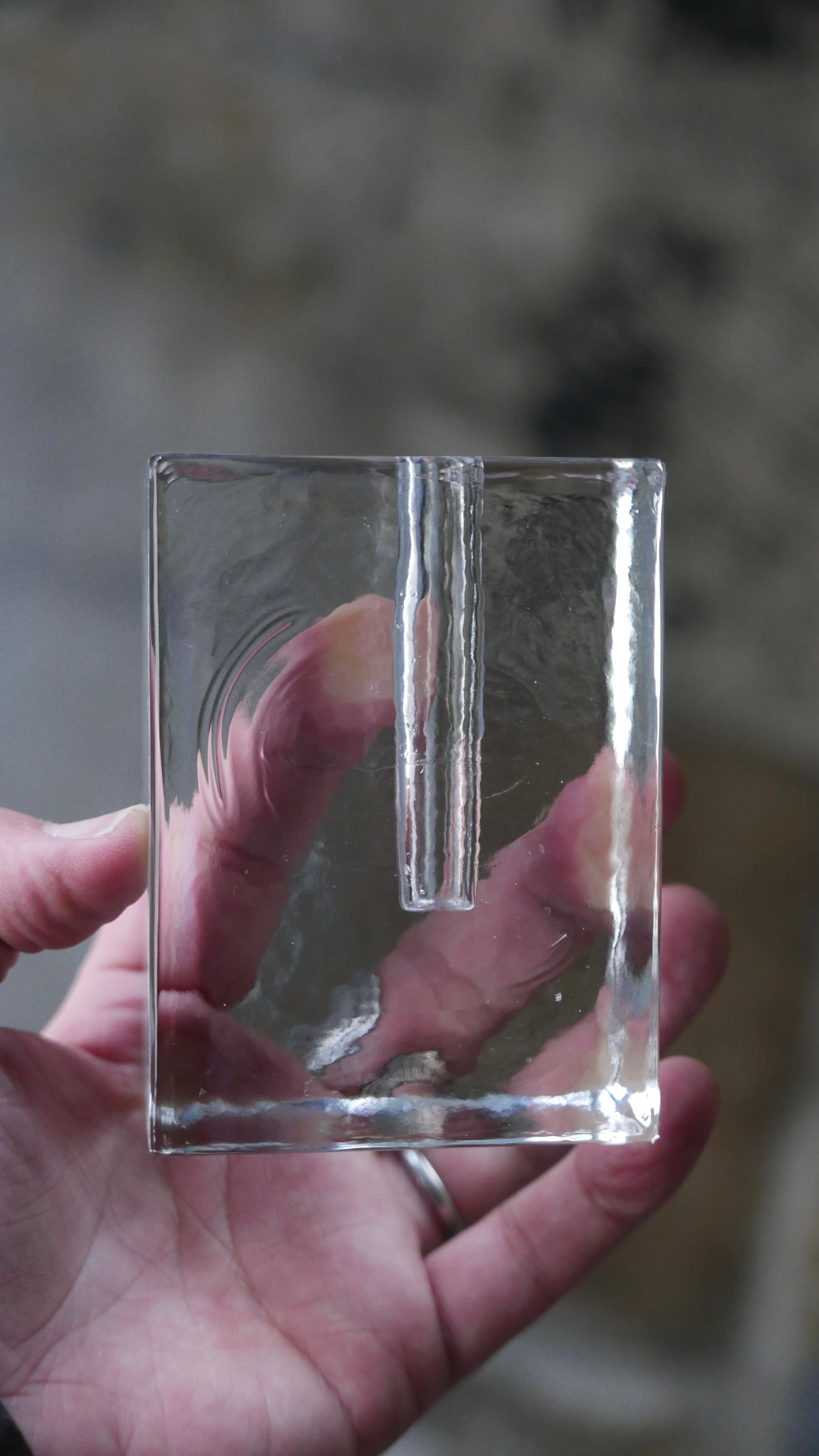 minimal block glass flowervase