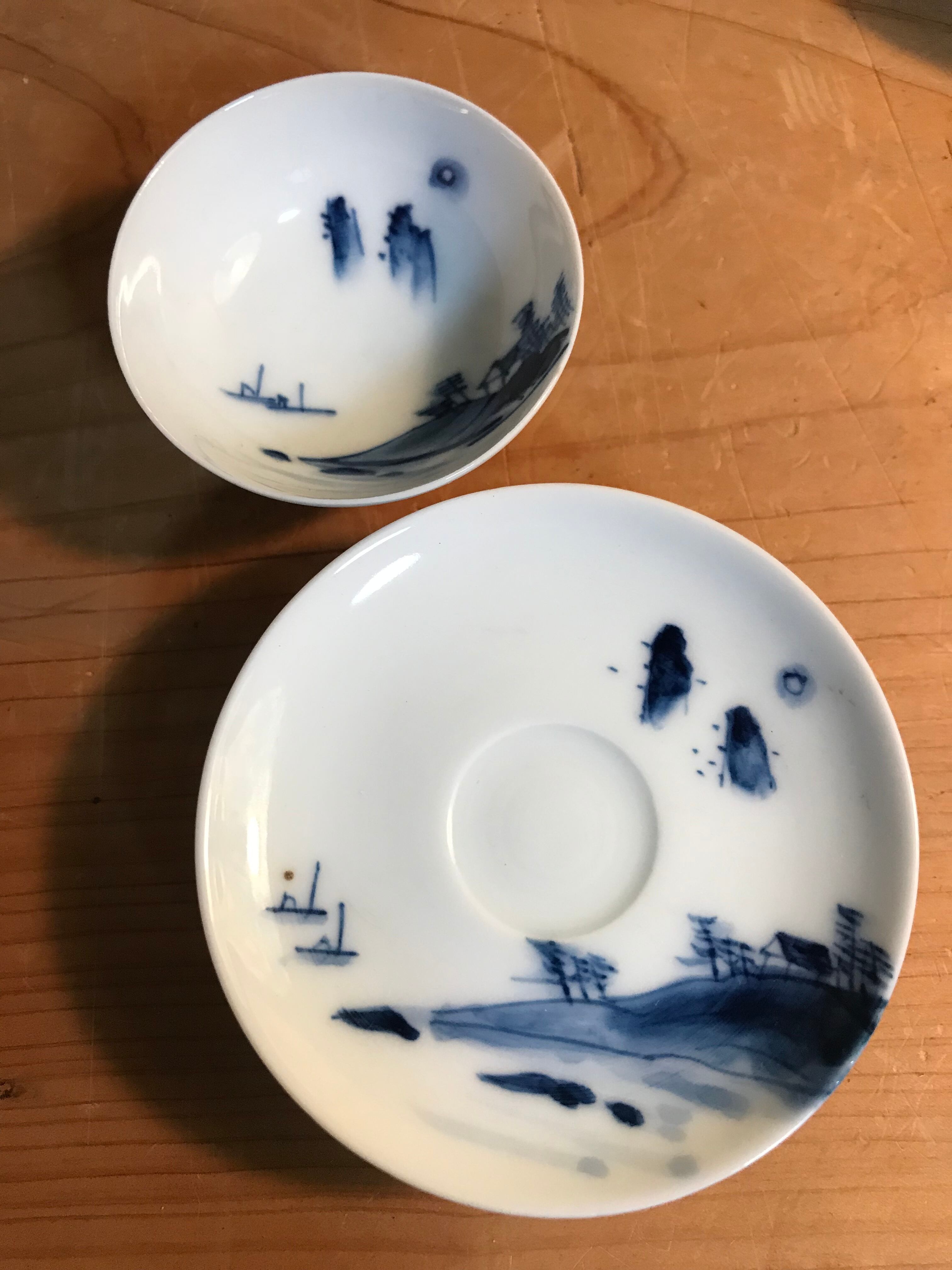 24. 京焼　壹楽造（2代目）丸文山水　大皿1客 24. 京焼 壹楽造（2代目）丸文山水 大皿1客