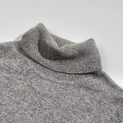 カシミヤ100% Manifest マニフェスト タートルネック 半袖 ニット セーター M/グレー レディース