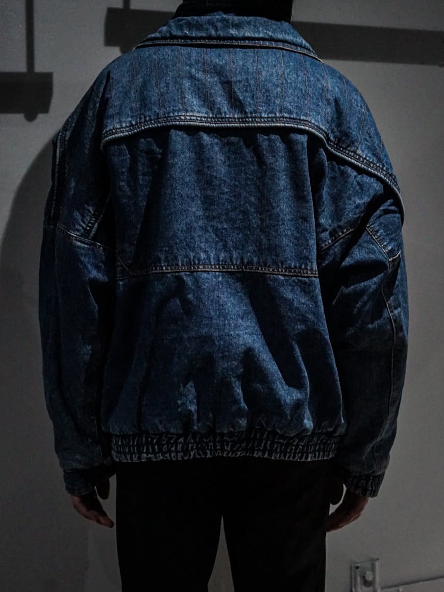add (C) vintage】Layered Gimmick Design Vintage Denim Jacket 