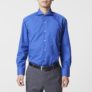 MEN シャツ ドレスシャツ ビジネス ブルー 107