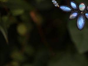 オーストラリア産ウッドオパール × レインボームーンストーン flower