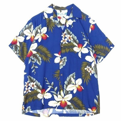 TWO PALMS (トゥーパームス) S/S Hawaiian Shirt / Rayon HAWAIIAN ORCHID ネイビー