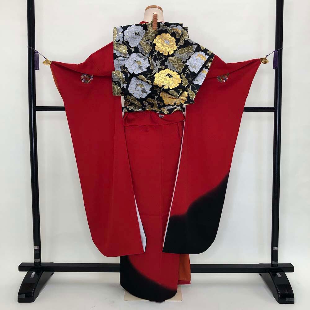 2377☆正絹長襦袢付き☆裄67 訪問着セット☆上質な帯揚げ帯締め付き☆