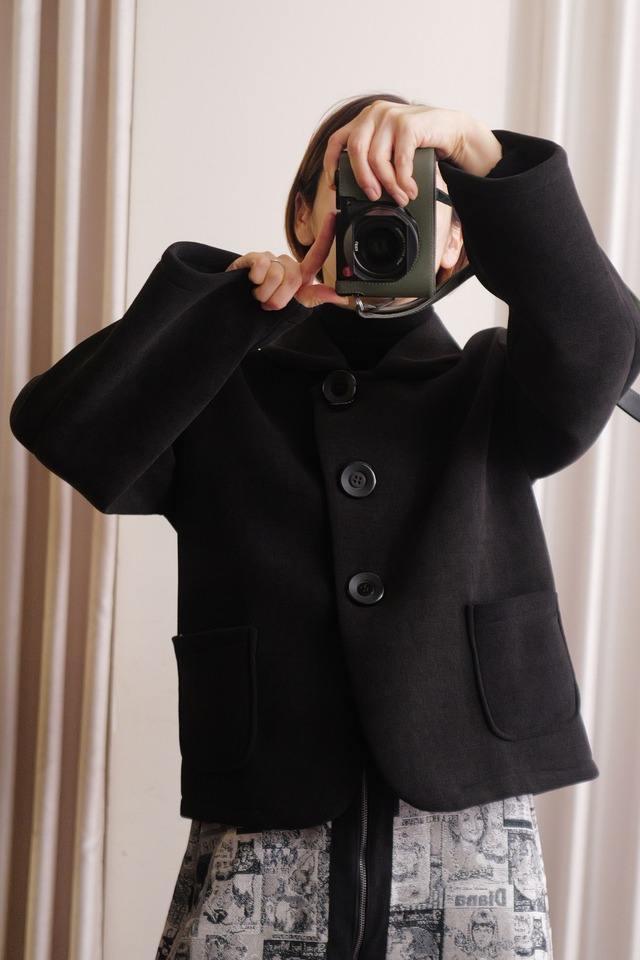 double knit short outer black