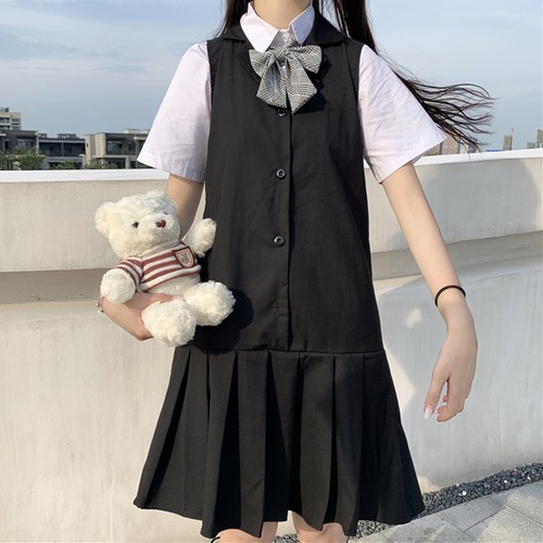 ✞ きれいめ☆スカート プリーツノースリーブ ステッチ ✞ゴスロリ SM ミリ 甘ロリ クラロリ 和ロリ エレガント 黒ロリ 姫ロリ 華ロリ BB-BB4420660