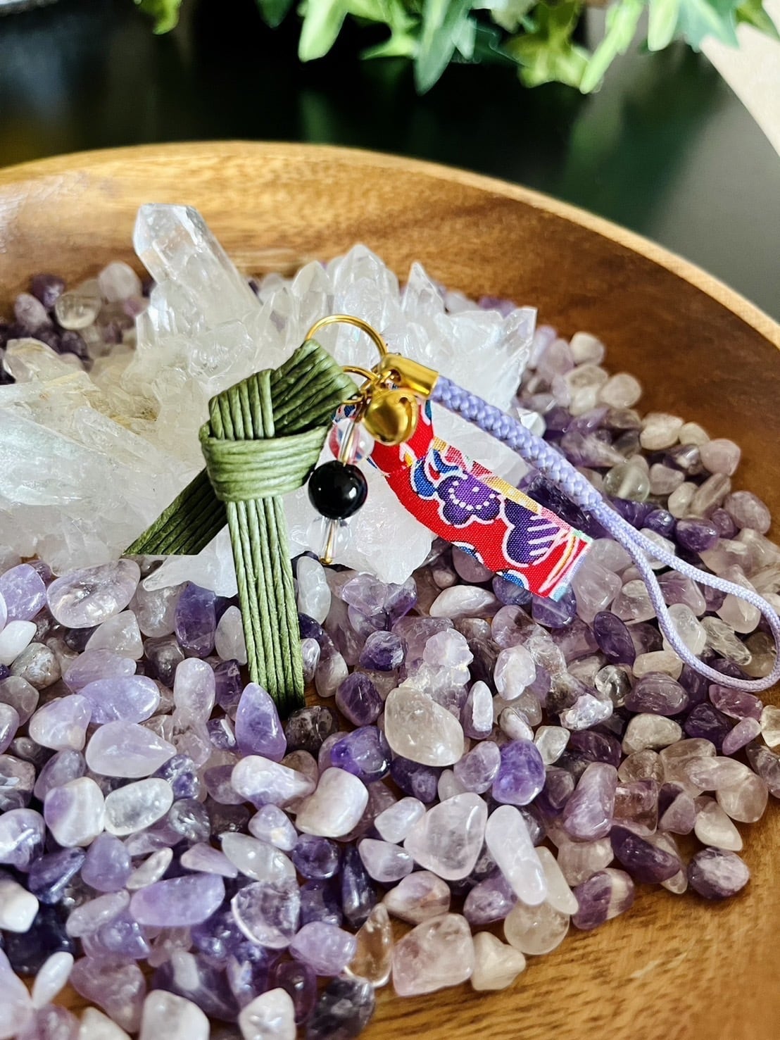 沖縄御守り サングヮー × 天然石 ストラップ 魔除け 厄除け | Pay ID