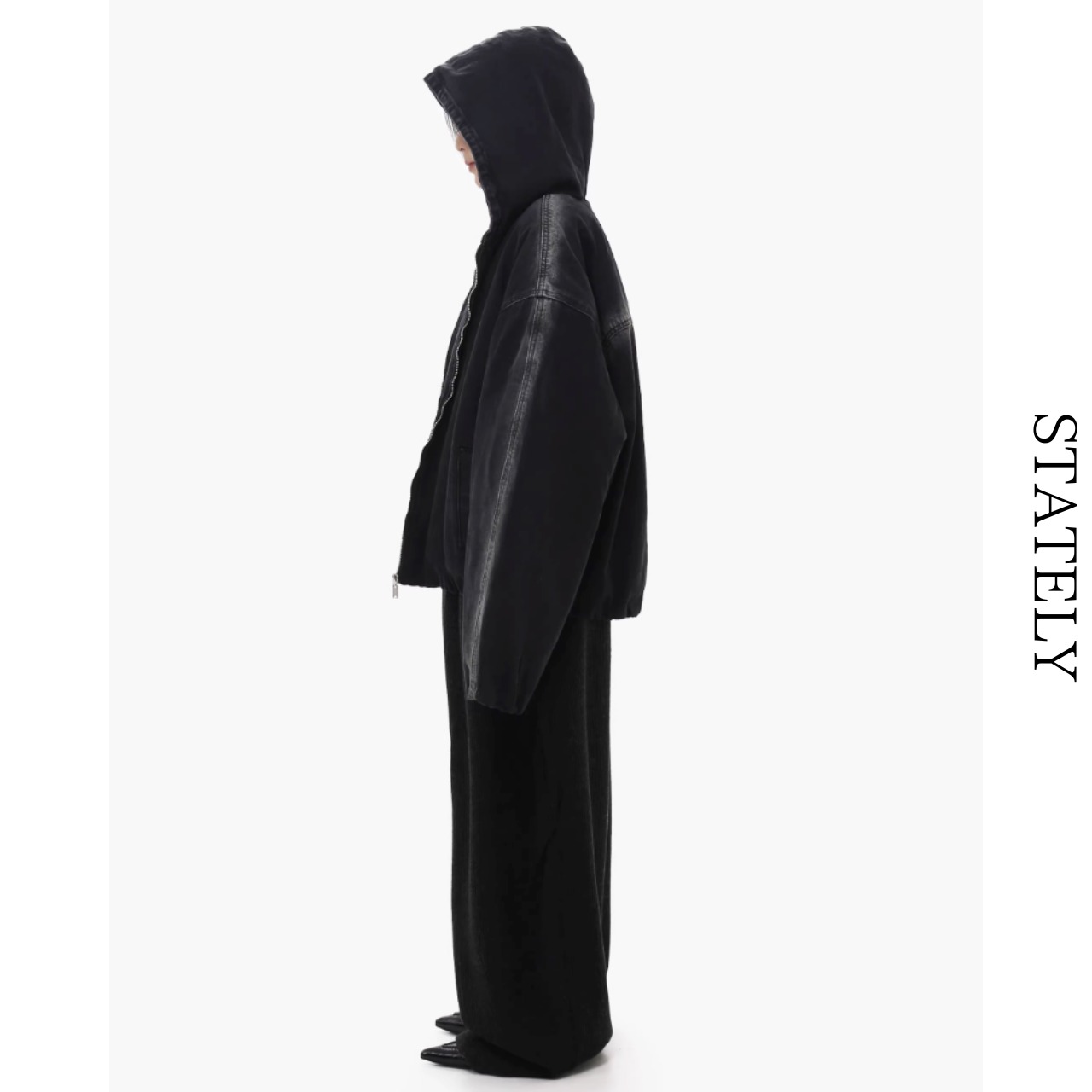 Unisex Washed Denim フーディZip Jacket_O06・画像7