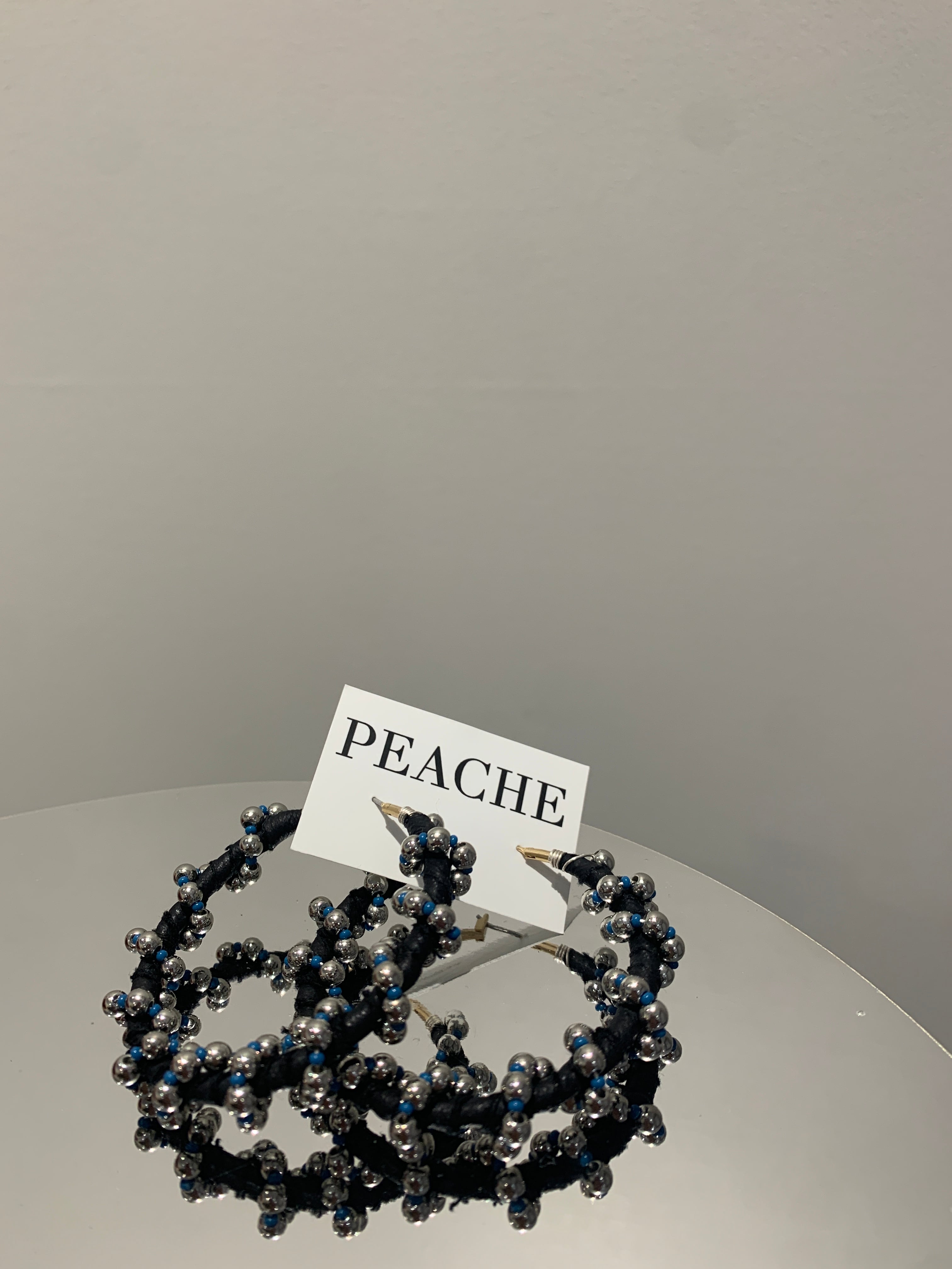 black leather hoop the loop 5cm