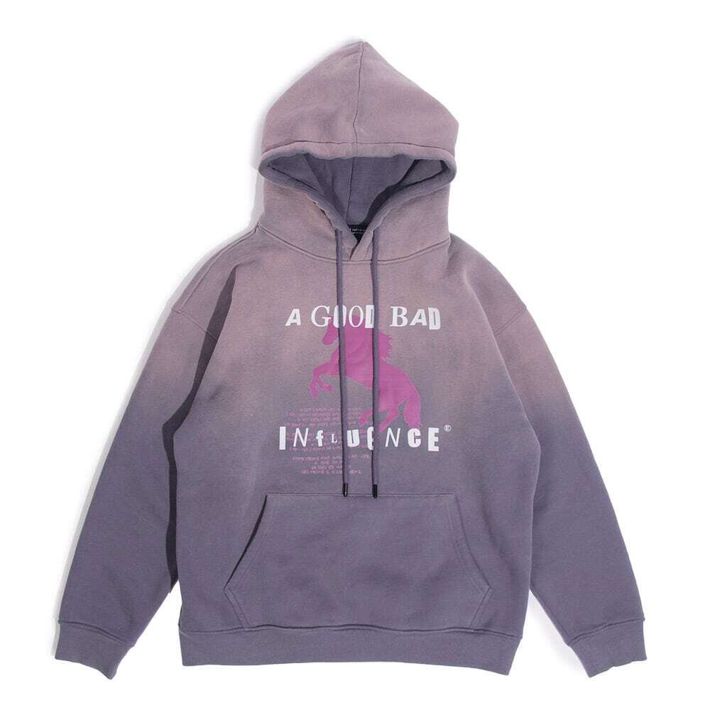 【A Good Bad Influence】HORSE LOGO GRADATION HOODIE