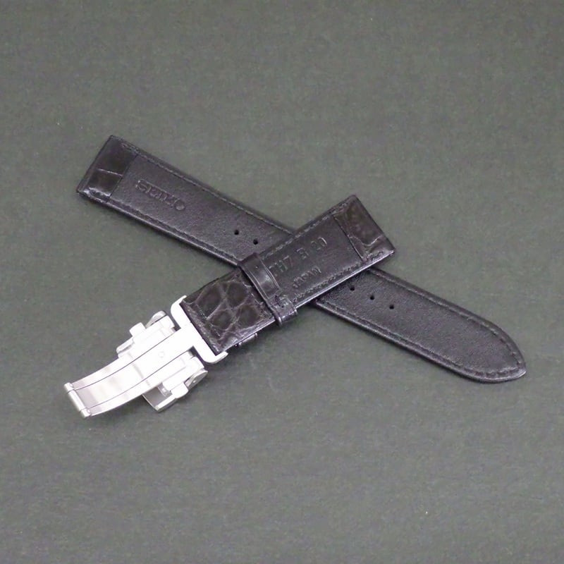 SEIKO セイコー 時計ベルト 20mm ワニ革 クロコダイルバンド L0H7011J9