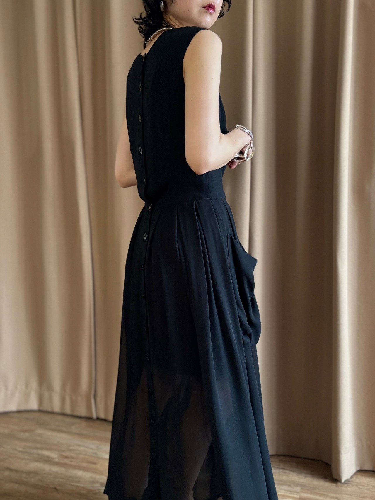 MADE IN ITALY black sheer dress-5138-7