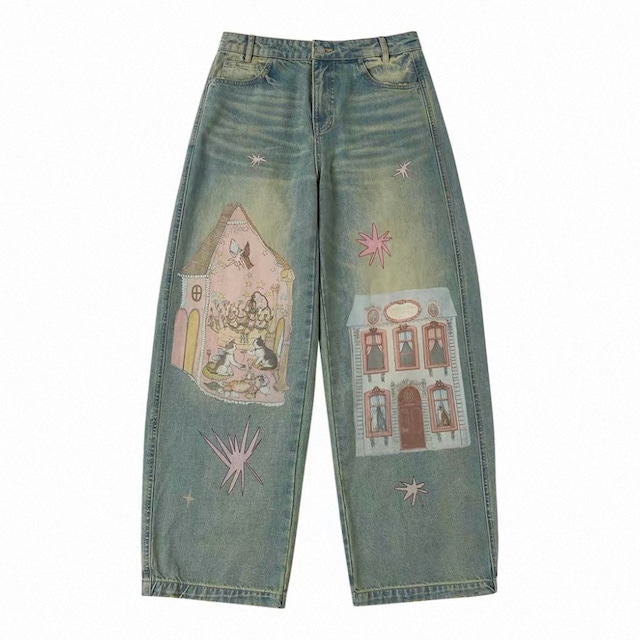 [OuttheBlue] Fairy Tale Cottage Wash Denim Pants