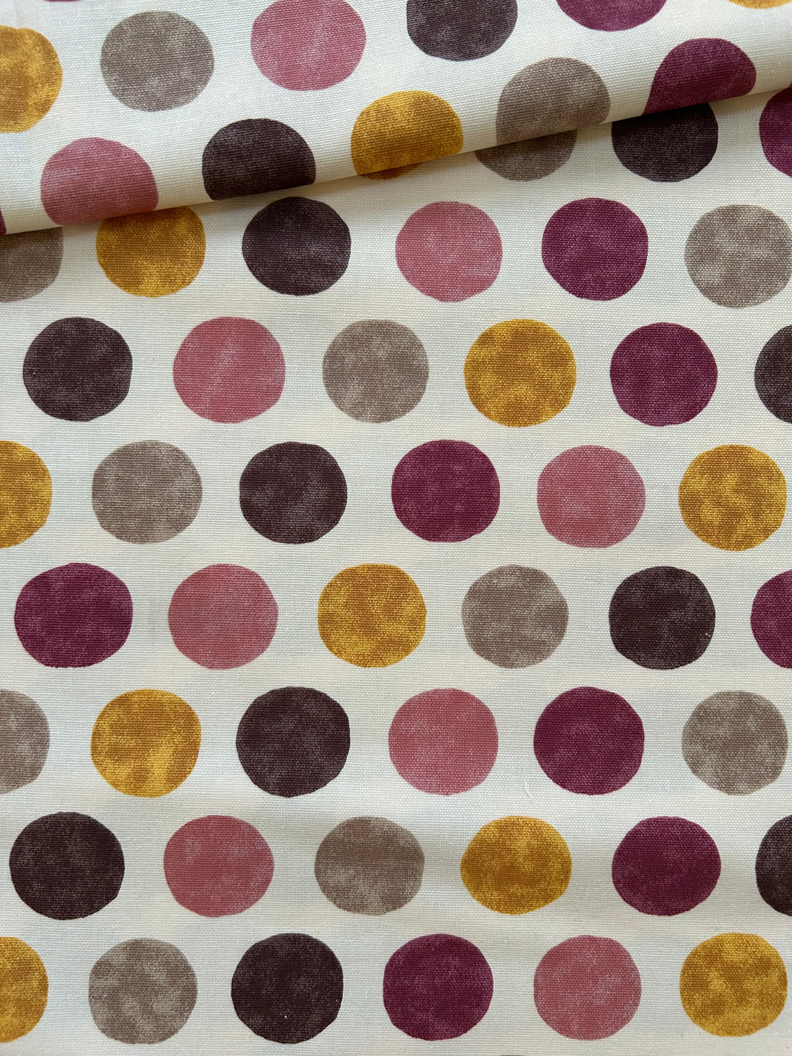 輸入コットンファブリック 秋色 ドット柄 KOREA製 カルトナージュ